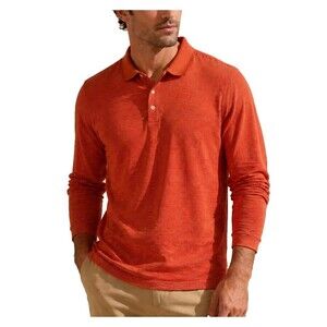 Tommy Bahama Breezeway Spectator Long Sleeve Polo Striped Orange Casual Mens XL
